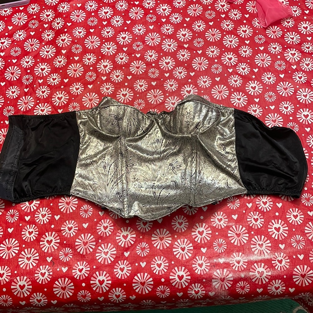 Metallic silver bustier